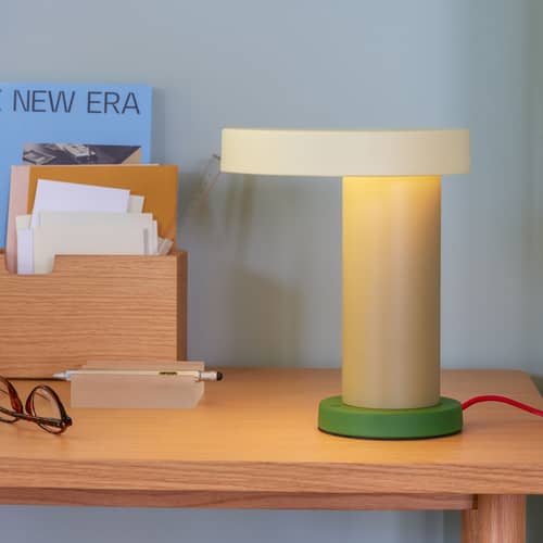 Magic LED Table lamp metal green - HÜBSCH - Olive / Green - Lacquered iron