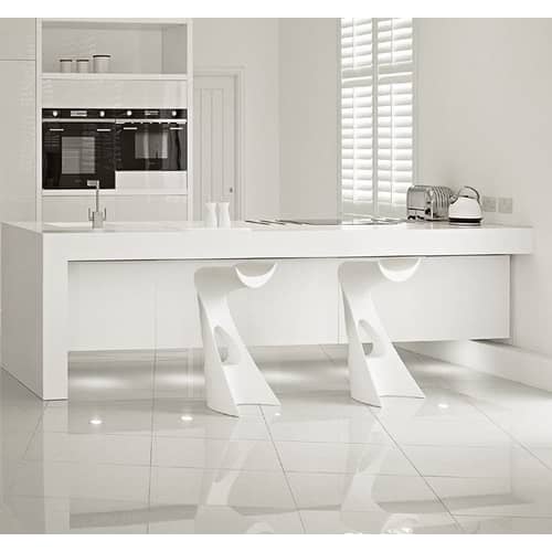 Tabouret de bar Koncord plastique blanc / H 70 cm - Slide - Blanc - Polyéthylène recyclable