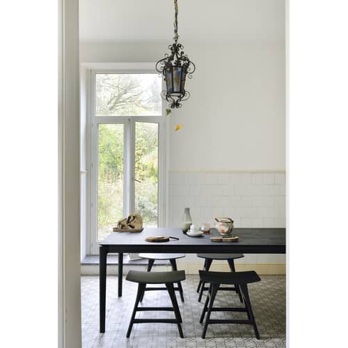 Tabouret Osso bois noir / H 45.5 cm - Ethnicraft - Noir - Chêne massif