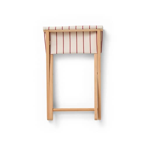 Tabouret pliant Outdoor Market tissu beige / Jasper Morrison - Hay - Beige - Hêtre certifié FSC, Tissu polyester recyclé