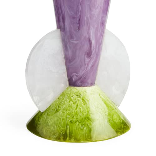 Mustique Tapered Bud Vase plastic material purple / Acrylics - Jonathan Adler - Tapered Bud / Amethyst, Olive & White - Acrylic