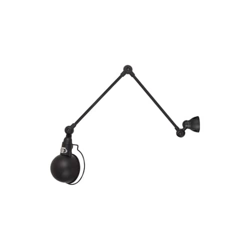 Wandleuchte Signal metall schwarz / mit 2 Gelenkarmen - L max. 60 cm - Jieldé - Schwarz, matt - rostfreier Stahl