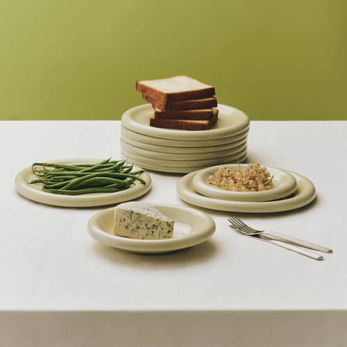 Set de 2 assiettes Barro céramique / Ø 24 cm - Hay - Pistache - Grès émaillé