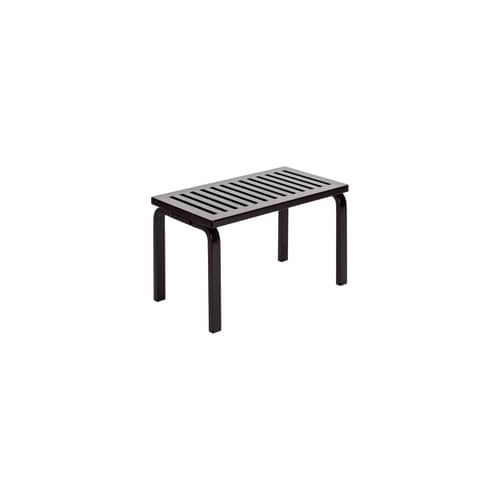 Bank 153B holz schwarz / B 72,5 cm - Alvar Aalto, 1945 / Sitzfläche mit Latten. - ARTEK - Schwarz - Birke Schichtholz, Birke, massiv