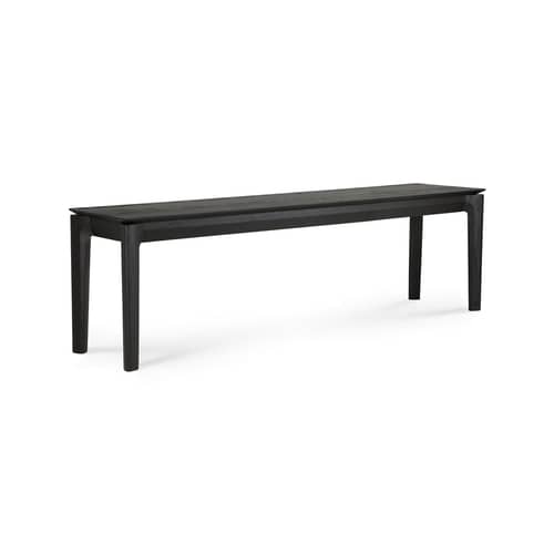 Bok Bench wood black / L 166 cm - Solid oak - Ethnicraft - Black - Solid oak