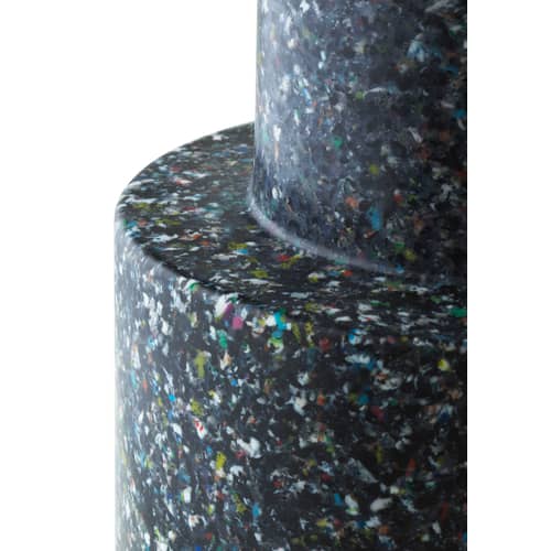 Tabouret Bit / Table d\'appoint - Plastique 100% recyclé / Ø 36 cm - Normann Copenhagen - Noir / Multicolore - Polyéthylène recyclé