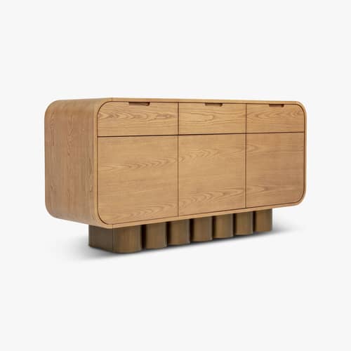 Buffet Leylia legno naturale / L 150 cm - NV GALLERY - / L 150 cm - Bois composite, Impiallacciatura in frassino