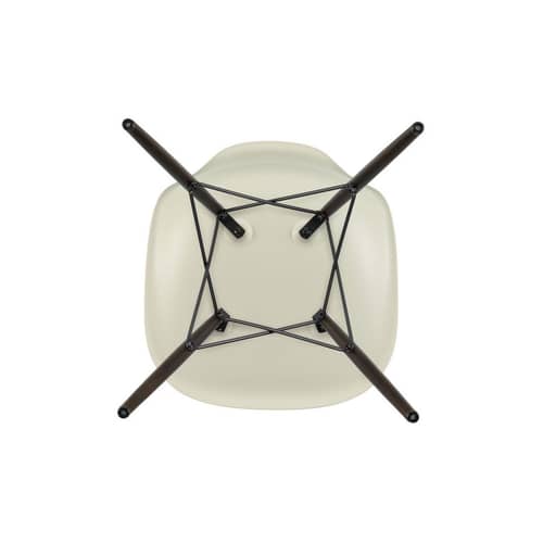 RE DSW - Eames Plastic Side Chair Chair plastic material grey / (1950) - Dark wood legs / Recycled - Vitra - Pebble grey / dark maple - , Post-consumer recycled plastic