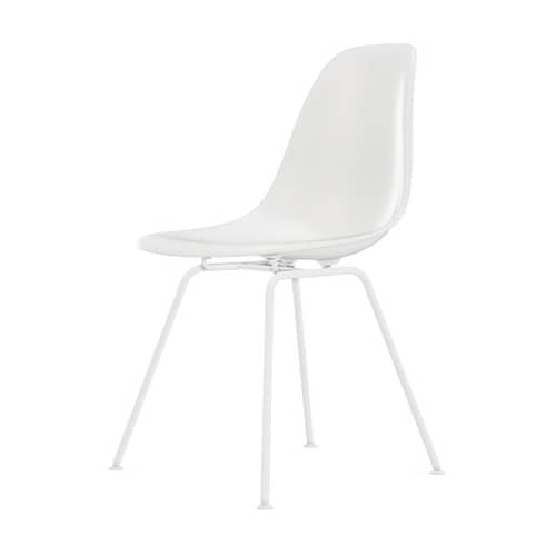 Chaise DSX - Eames Plastic Side Chair / (1950) - Pieds blancs - Vitra - Blanc / Pieds blancs - Acier laqué époxy, Polypropylène