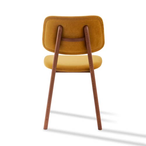 Chaise rembourrée Happy Days tissu jaune - POLSPOTTEN - Jaune uni - Frêne, Mousse, Tissu