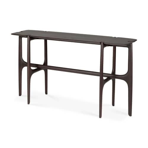 PI Console wood brown / 140 x 42 x H 78 cm - Solid teak - Ethnicraft - Dark brown Teak - Solid teak
