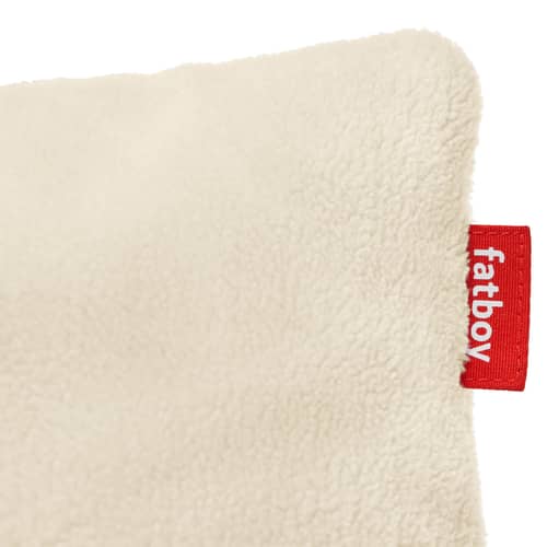 Coussin Square Teddy tissu blanc / Tissu duveteux - 50 x 50 cm - Fatboy - Blanc cassé - Polypropylène, Tissu peluche