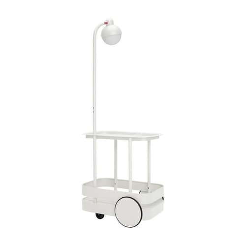 Jolly Trolley Dresser metal grey grey metal / Cordless USB rechargeable light - 78 x 55 x H 200 cm - Fatboy - Light grey - Polythene, Thermolacquered aluminium