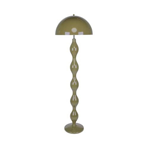 Powers Floor lamp metal green - NV GALLERY - Olive green - Lacquered iron, Polyresin