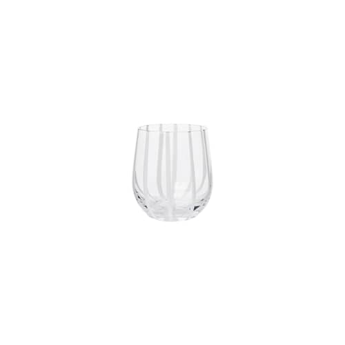 Stripe Glass glass white / 35 cl - BROSTE COPENHAGEN - White striped - Mouth blown glass