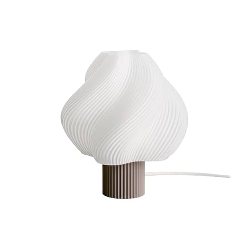 Lampe de table Soft Serve Regular marron / H 26 cm - CRÈME ATELIER - Mocha / blanc - PLA recyclé