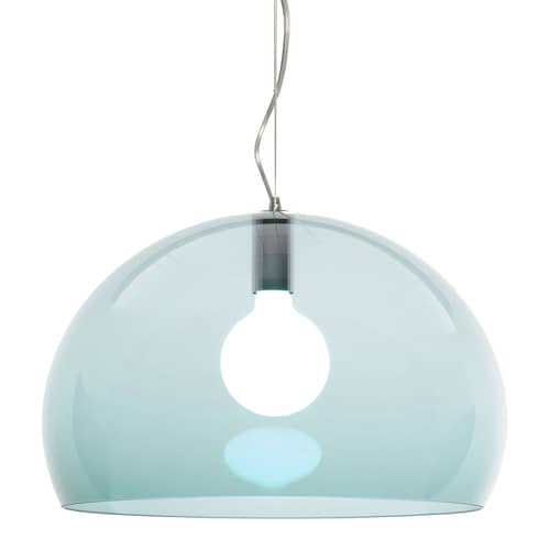 FL/Y Pendant plastic material blue / Ø 52 cm - Recycled PMMA - Kartell - Petrol blue - Recycled PMMA