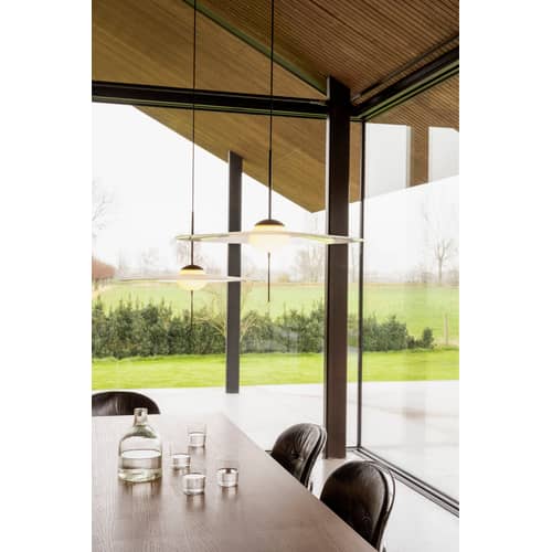 Mono L600 Pendant metal glass grey black / LED - Ø 60 cm / Adjustable - DCW éditions - Ø 60 cm / Dark grey - Aluminium, Glass