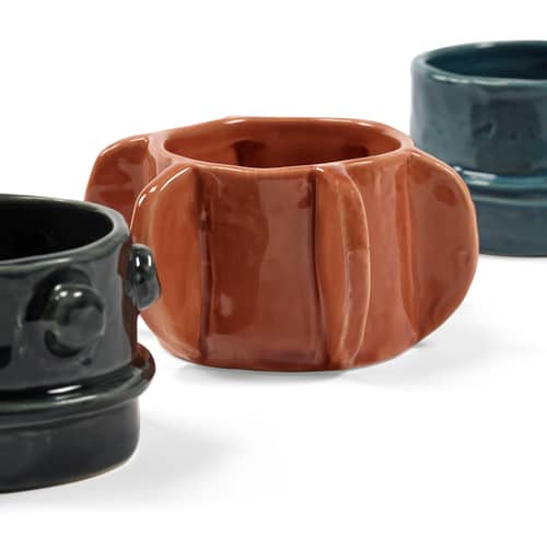 Set de 3 photophores Molly - Serax - Multicolore - Grès émaillé