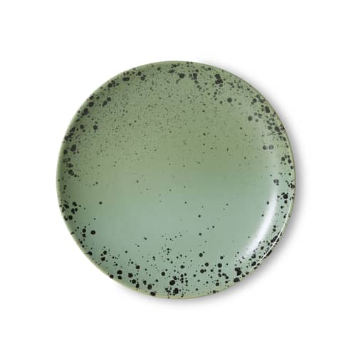 Piatto da dessert 70s ceramics ceramica verde / Set di 2 - Ø 17,5 cm - HK LIVING - Fleck - Gres smaltato
