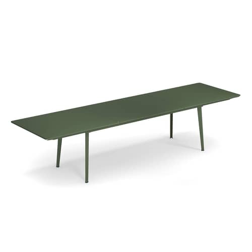 Table à rallonge Plus4 / 220 à 330 cm - Emu - Vert kaki - Acier verni