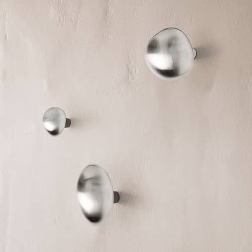 Patère Chanterelle métal argent / Poignée - Ferm Living - Acier brossé - Acier inoxydable brossé