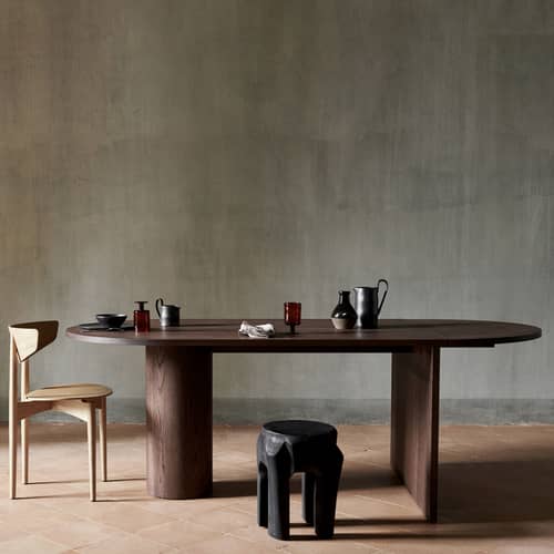 Ausziehtisch Pylo holz braun / L 160-210 x B 100 cm - Ferm Living - Eiche dunkel gebeizt - getönte Eiche