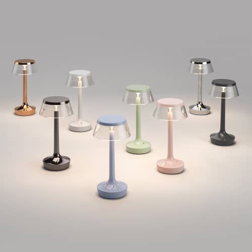 Schnurlosleuchte Bon Jour Unplugged plastikmaterial silber / LED - Sensitiver Variator - Flos - Verchromt - ABS, PMMA