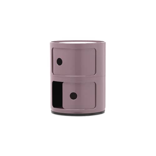 Componibili Storage plastic material purple / 2 Drawer - H 40 cm - Anna Castelli Ferrieri, 1968 - Kartell - Mauve - ABS
