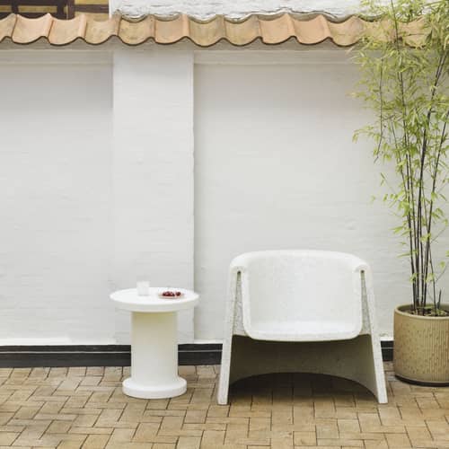 Table basse Bit plastique blanc / Ø 50 x H 55 cm - Recyclé - Normann Copenhagen - Blanc - Polyéthylène recyclé