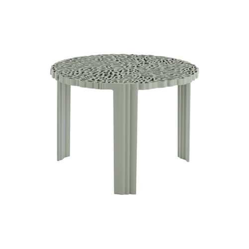 Table basse T-Table Medio plastique vert / Ø 50 x H 36 cm - Kartell - Vert - PMMA soft touch