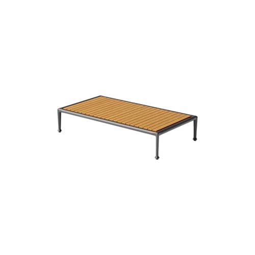 Table basse Treble bois naturel / 134 x 73 cm - Unopiu - Teck & graphite - Aluminium, Teck