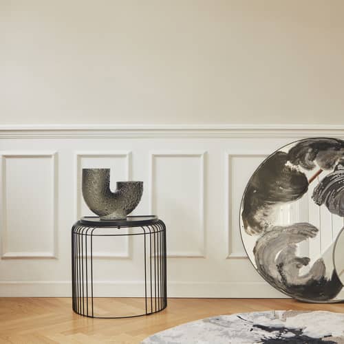 Table d\'appoint Curva / 34 x 48 x H 45 cm - AYTM - Taupe - Acier