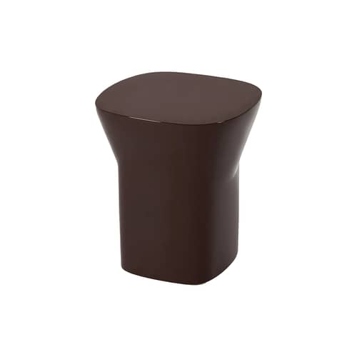 Table d\'appoint Egadi / 37 x 41 x H 46 cm, ciment émaillé - Unopiu - Chocolat - Ciment émaillé