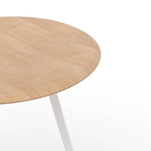 Tabouret Gustave métal blanc - Hartô - Blanc / Frêne naturel - Frêne massif, Métal laqué
