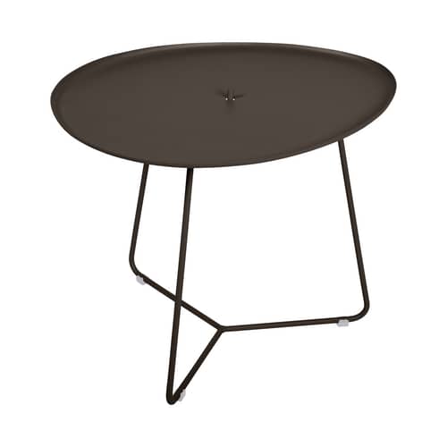 Tavolino Cocotte metallo marrone / L 55 x H 43,5 cm - Piano/vassoio rimovibile - Fermob - Tonka - Acciaio, Alluminio