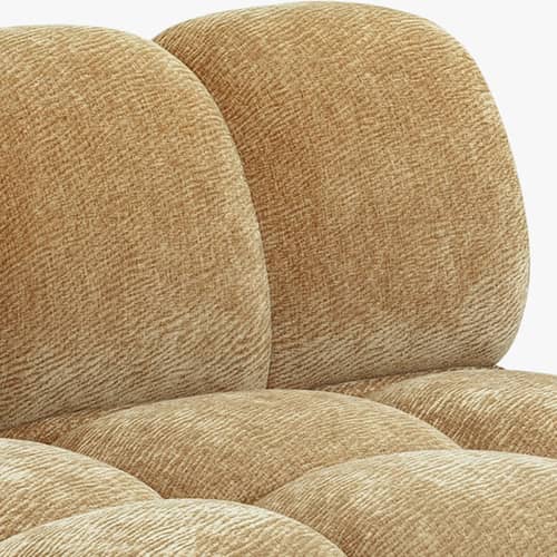 Gepolsterter Sessel Waffle textil braun / Sofa modulierbar - NV GALLERY - Camel, gekreppt - Gewebe, High Density-Schaum