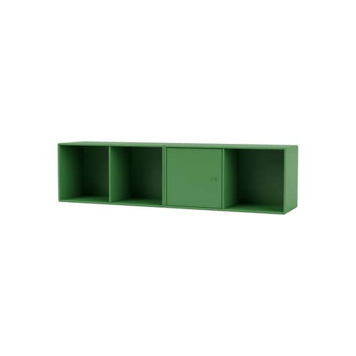 Line Wall storage wood green / W 139.2 x D 30 cm H 35.4 cm - MONTANA - Parsley 152 - Lacquered MDF