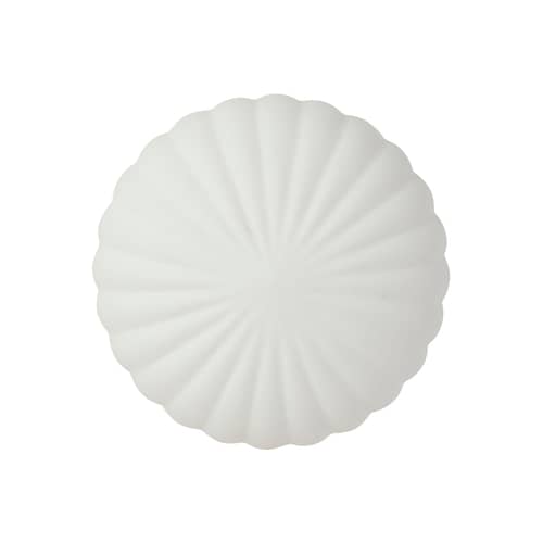 Applique con presa Kumu vetro bianco / Ø 25 cm - HÜBSCH - Bianco - Ferro, Vetro soffiato a bocca