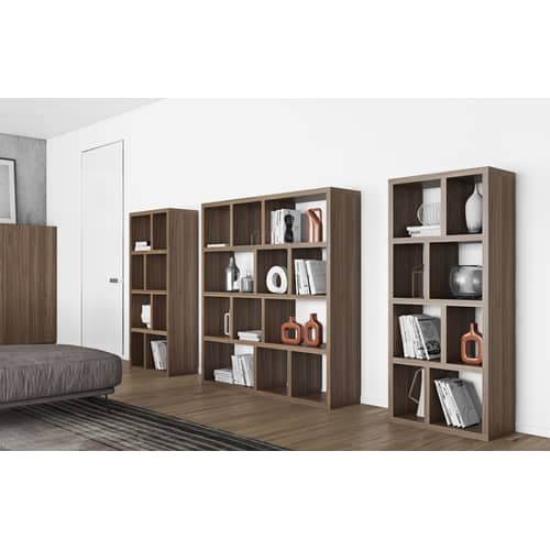 Bibliothèque Rotterdam bois naturel / L 70 x H 159 cm - POP UP HOME - Noyer - Panneau aggloméré, Placage de noyer