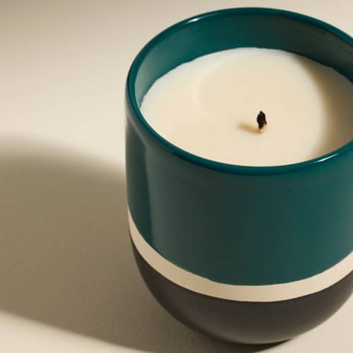 Bougie parfumée Sicilia céramique bleu - Maison Sarah Lavoine - Bleu Sarah / Senteur Songe d\'Orient - Cire végétale, Grès émaillé