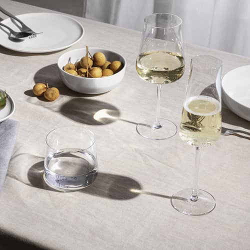 Eugenia Champagne glass glass transparent / Set of 4 - Alessi - Transparent - Crystalline glass