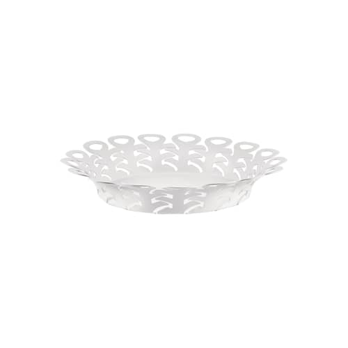 Corbeille Vimini métal blanc Large / Ø 27 cm - Alessi - Blanc - Acier