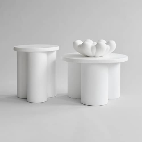 Couchtisch Big Foot corian weiß / Ø 65 x H 43 cm - 101 COPENHAGEN - Weiß - Faserbeton