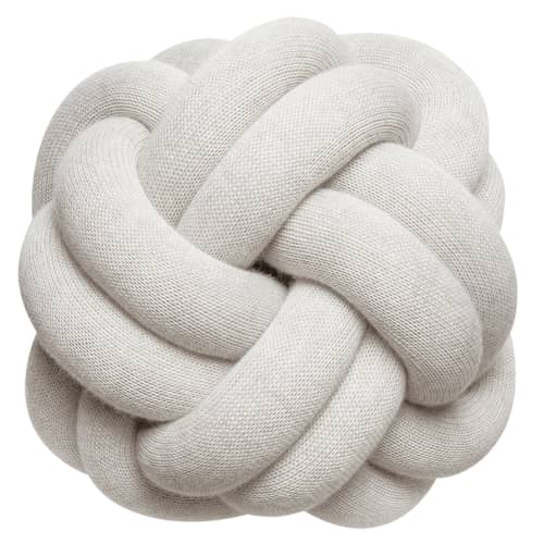 Coussin Knot tissu blanc beige / Fait main - 30 x 30 cm / 2016 - Design House Stockholm - Crème - Acrylique, Laine
