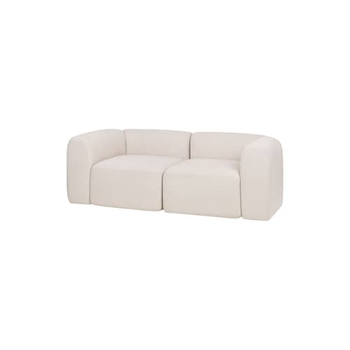 Divano destro Flom tessuto beige / L 193 cm - NOO.MA - Nuvola beige - Imbottitura in ovatta di poliestere, Legno, Tessuto poliestere