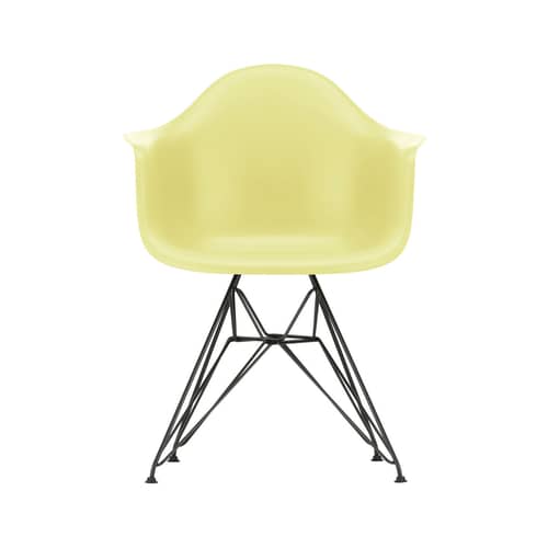 Poltrona RE DAR - Eames Plastic Armchair materiale plastico giallo / (1950) - Nero / Riciclato - Vitra - Limone / Nero - Acciaio laccato epossidico, Plastica riciclata post-consumo