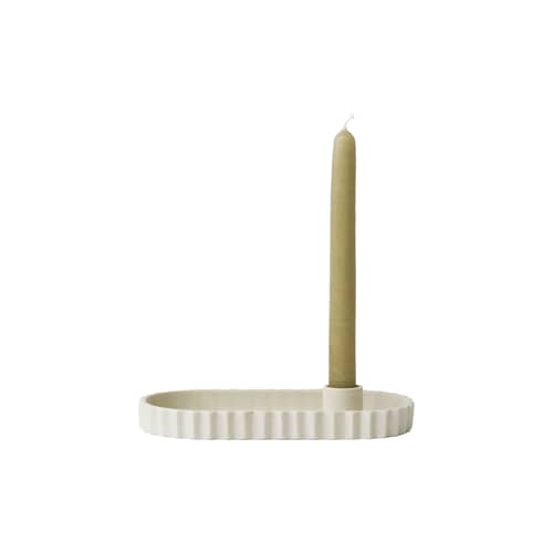 Portacandela Sillage ceramica beige - Jars Céramistes - Ciottolo - Gres smaltato