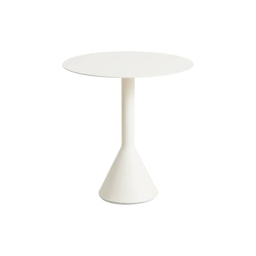 Palissade Cone Round table metal white / Ø 70 - Bouroullec, 2016 - Hay - Cream white - Epoxy lacquered steel, Tinted concrete
