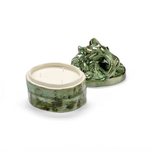Allure Medium Scented candle ceramic green / Ø 12 x H 14.5 cm - Serax - Green - Ceramic, Soy wax